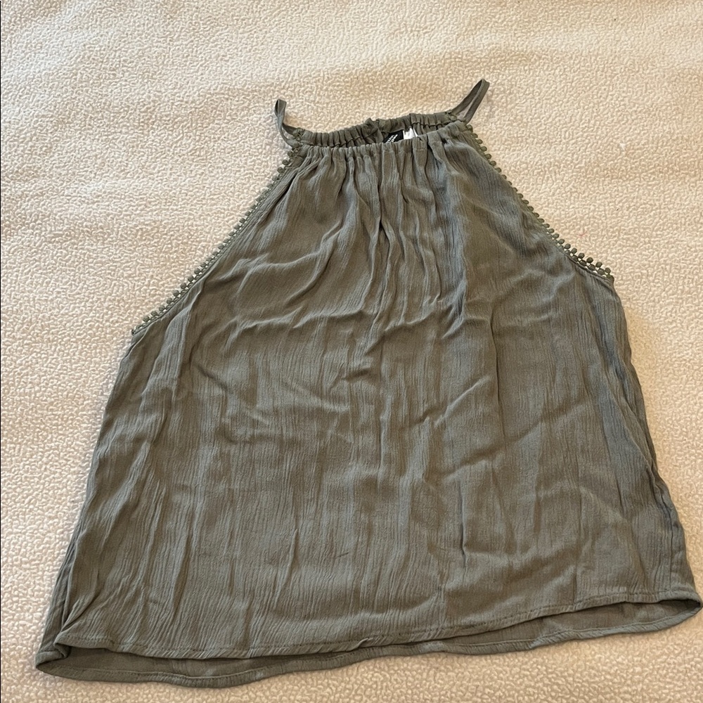H&M Olive Green Halter Neck Blouse